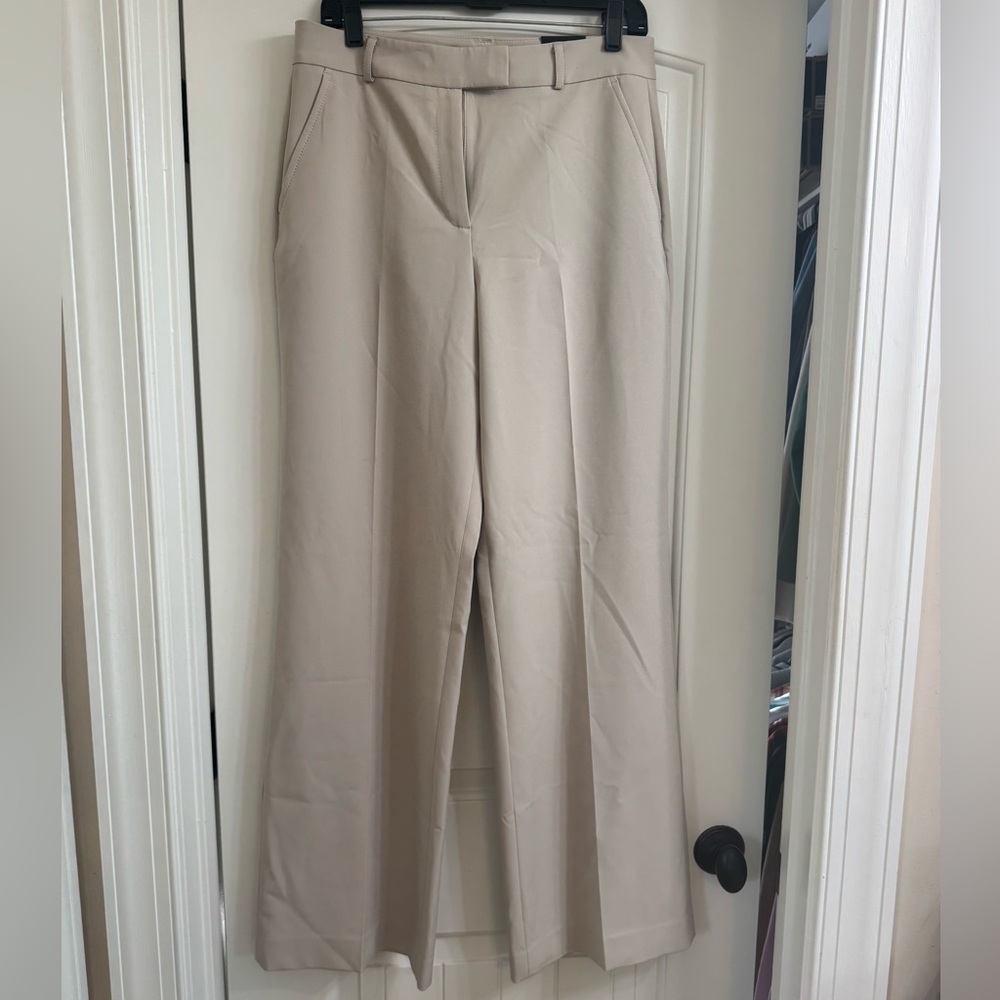 NWT White House Black Market Beige Wide Leg Pants